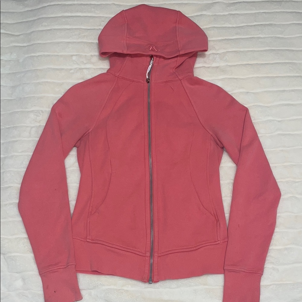 Lululemon pink full length scuba zip up